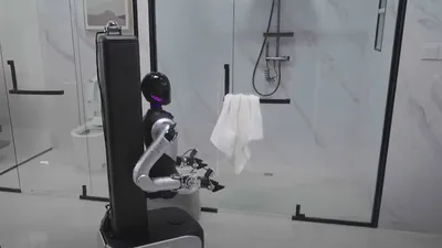 робот делает уборку в ванной комнате, фото - Новости Zakon.kz от 04.06.2025 11:08