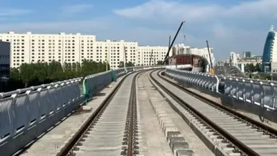Астана, LRT, строительство, этап, рельсы, CTS, фото - Новости Zakon.kz от 05.06.2025 11:58