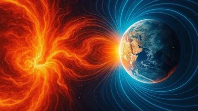 изображение влияния солнечного ветра на Землю, фото - Новости Zakon.kz от 24.06.2025 14:30