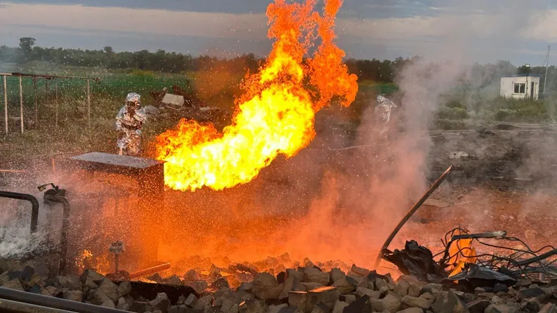 Взрыв и пожар на предприятии в СКО: фото и видео с места ЧП опубликовало МЧС