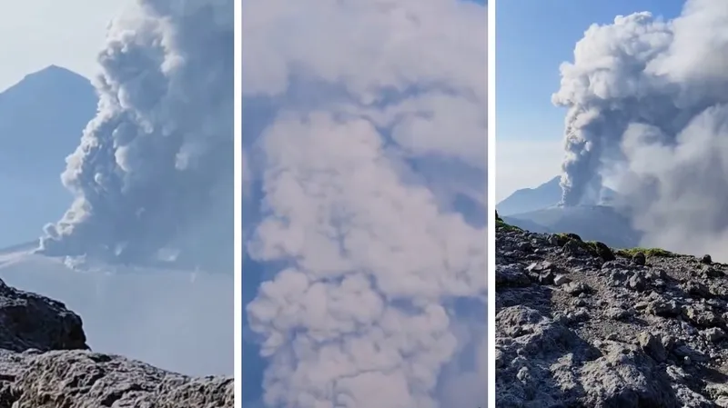 Самое мощное извержение вулкана за последние семь лет произошло в Японии