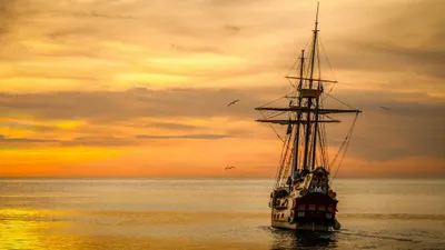 Море, судно, закат, фото - Новости Zakon.kz от 09.07.2025 04:59