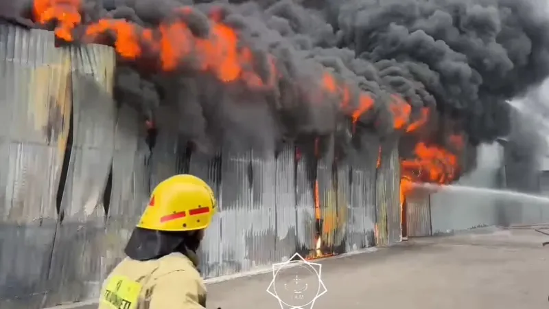 В Алматы склад разгорелся открытым пламенем