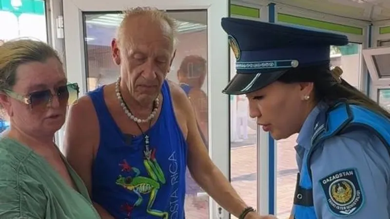 Туристы из Канады поблагодарили красавицу-полицейского на Алаколе