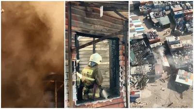 Алматы, барахолка, дым, пожар, пожарные, снимок с дрона, фото - Новости Zakon.kz от 11.08.2025 10:59