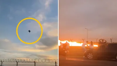 Взрывы, самолет, пламя, фото - Новости Zakon.kz от 29.08.2025 01:44