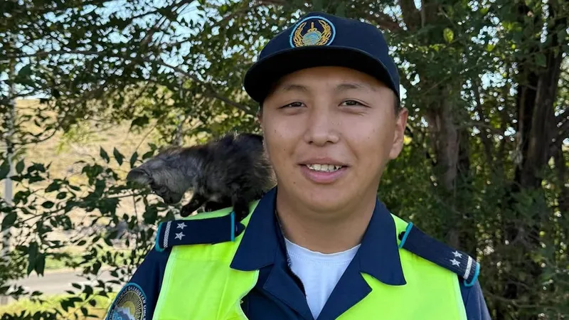 Полицейские не смогли пройти мимо котенка на дереве в Усть-Каменогорске