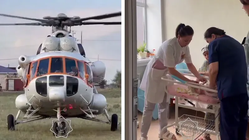 Медлить было нельзя: младенца на вертолете доставили в перинатальный центр Жезказгана