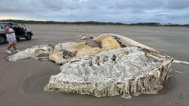На пляж Уэльса выбросило удивительное гигантское существо