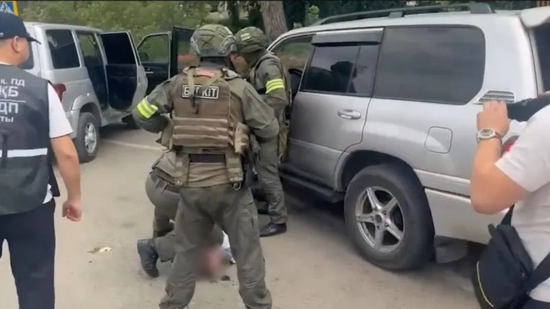 Кадры жесткого задержания в Алматы попали на видео