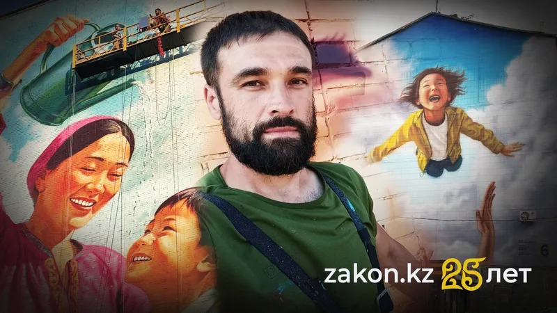 Гигантские холсты: художник придал больше красок Уральску