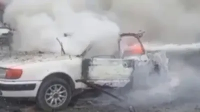 горящий автомобиль, фото - Новости Zakon.kz от 13.09.2025 16:16