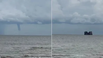 смерч у побережья Каспия, фото - Новости Zakon.kz от 14.09.2025 01:09