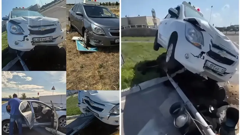 Сбитые знаки и разбитые авто: экзамены на права в Казахстане напоминают сцены из триллера