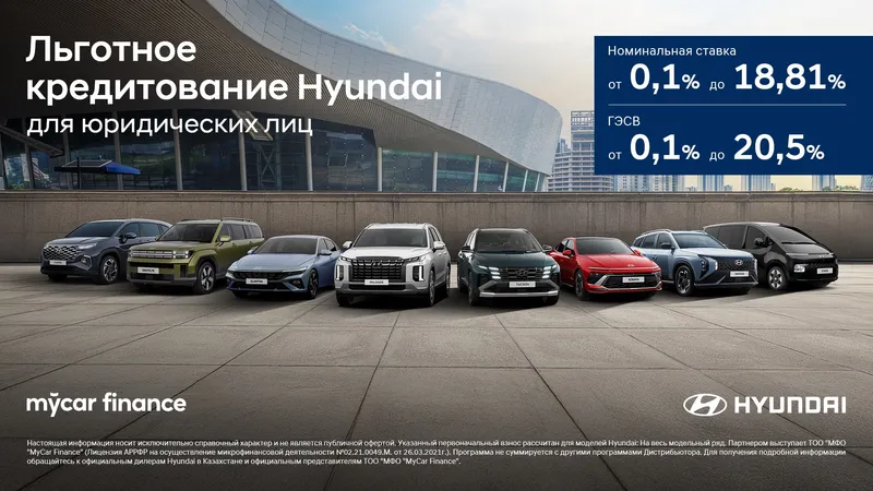 Mycar Finance запустила кредитную программу для юридических лиц на автомобили Hyundai