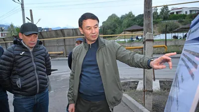 Дархан Сатыбалды, Алматы, осмотр подтоплений, фото - Новости Zakon.kz от 19.09.2025 11:17