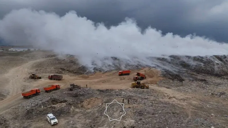 Тушили неделю: ликвидирован крупный пожар на мусорном полигоне в Алматинской области