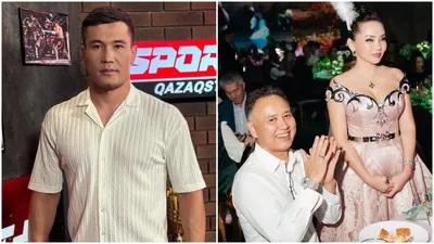 казахстанский боец MMA Максат Есболатов, бизнесмен Турсен Алагузов, продюсер Баян Алагузова, фото - Новости Zakon.kz от 22.09.2025 14:51