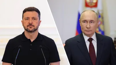 президент Украины Владимир Зеленский, президент России Владимир Путин, фото - Новости Zakon.kz от 24.09.2025 14:45