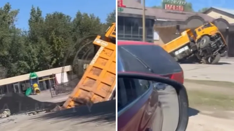 "Решил передохнуть": близ Алматы грузовик ушел под землю