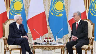 президент Италии Серджо Маттарелла, президент Казахстана Касым-Жомарт Токаев, фото - Новости Zakon.kz от 29.09.2025 12:11