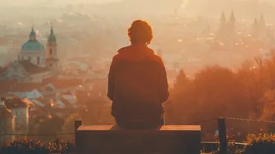 Закат, небо, человек, фото - Новости Zakon.kz от 11.10.2025 08:27