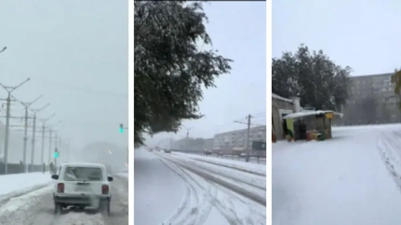 В Павлодаре и области пошел снег: ситуация на дорогах резко ухудшилась