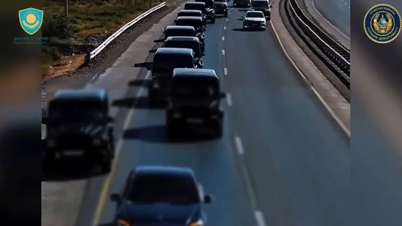 Свадебный кортеж наказали в Туркестанской области за нарушения ПДД