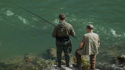 рыбаки с удочкой у воды, фото - Новости Zakon.kz от 21.10.2025 14:59