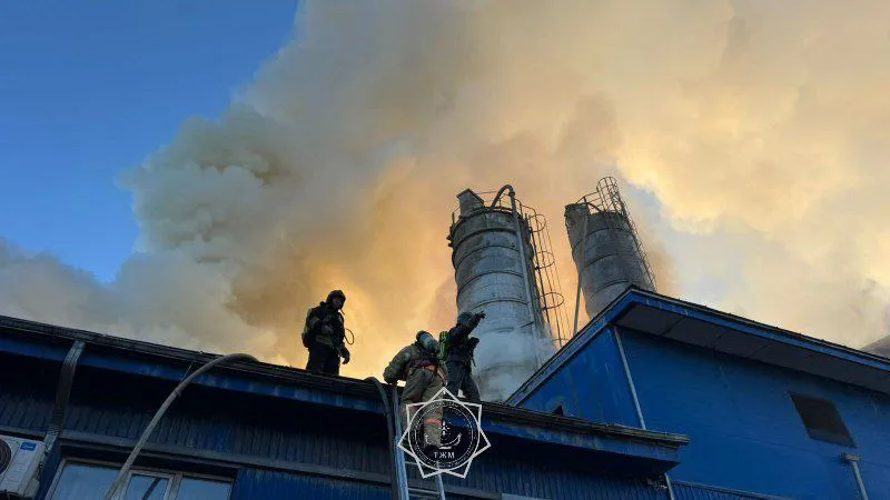 Сильное пламя охватило здание в районе Астаны