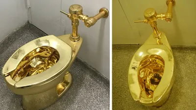 золотой унитаз решил продать художник-самоучка, фото - Новости Zakon.kz от 31.10.2025 20:16