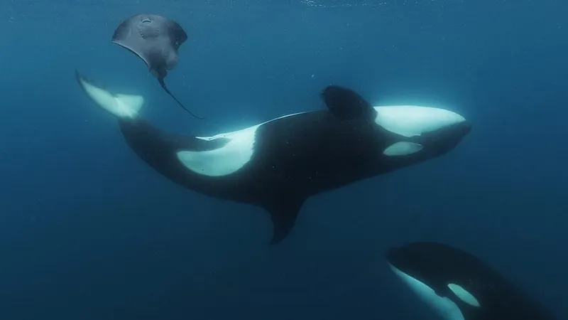 Касатки напали на белых акул, чтобы полакомиться их печенью