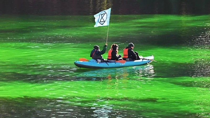 Грета Тунберг и экоактивисты вылили химикаты в главный канал Венеции