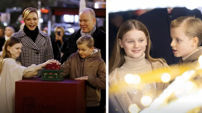Княжеская семья зажгла елку в Монако