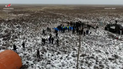 космический корабль сел в степи Казахстана, фото - Новости Zakon.kz от 09.12.2025 11:07