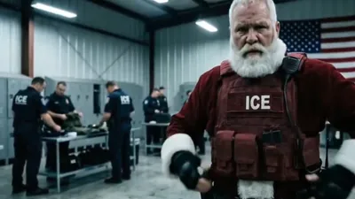 Санта-Клаус депортирует непослушных мигрантов, фото - Новости Zakon.kz от 23.12.2025 21:14