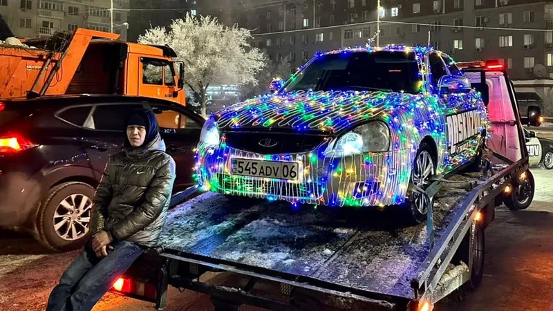 "Новогодний тюнинг" в Атырау обернулся для автолюбителя ощутимым штрафом