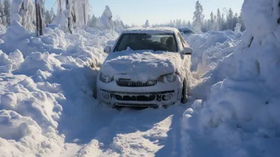 машина в снегу, занос, МЧС, фото - Новости Zakon.kz от 12.01.2026 22:47