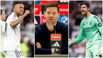 футболист Килиан Мбаппе, тренер Хаби Алонсо, вратарь Тибо Куртуа, фото - Новости Zakon.kz от 13.01.2026 14:29