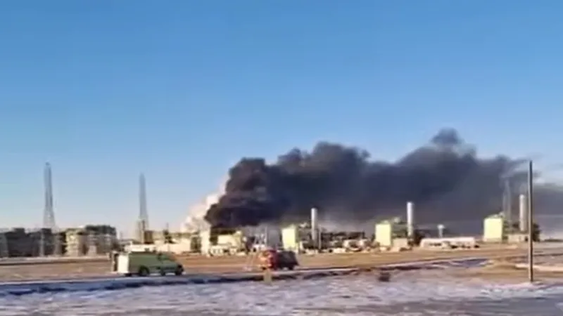 На месторождении Тенгиз произошел пожар