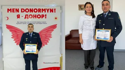 полицейский сдает кровь, фото - Новости Zakon.kz от 31.01.2026 12:34