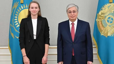 Елена Рыбакина, Касым-Жомарт Токаев, фото - Новости Zakon.kz от 31.01.2026 17:06