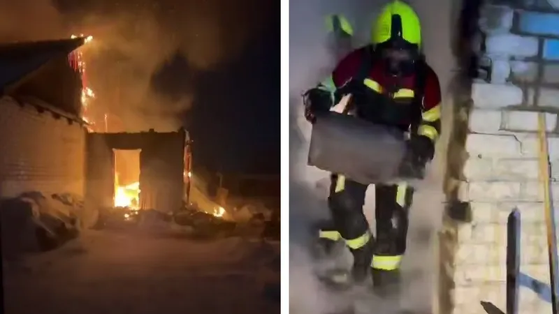 Женщина получила ожоги во время пожара в Костанайской области