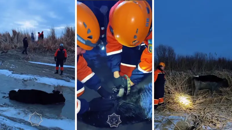 Попавшую в ловушку корову вызволили спасатели Кызылорды