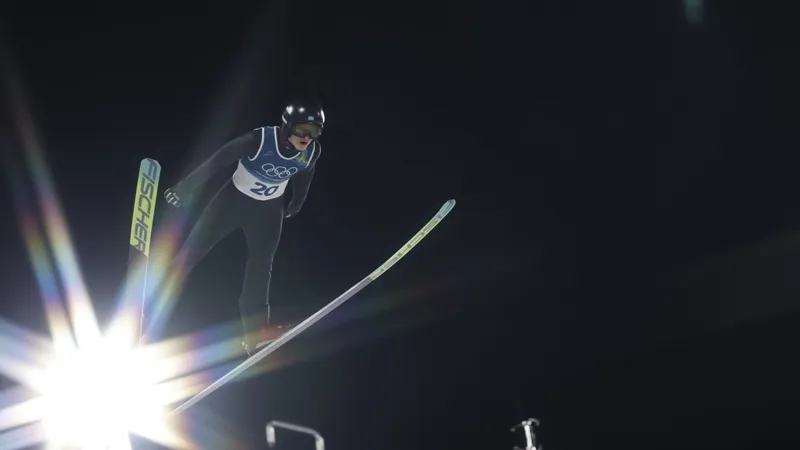 19-летний казахстанец вошел в топ-10 на большом трамплине Олимпиады-2026