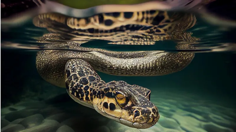 Двухметровый "плавающий" питон напугал туристов на популярном пляже в Таиланде