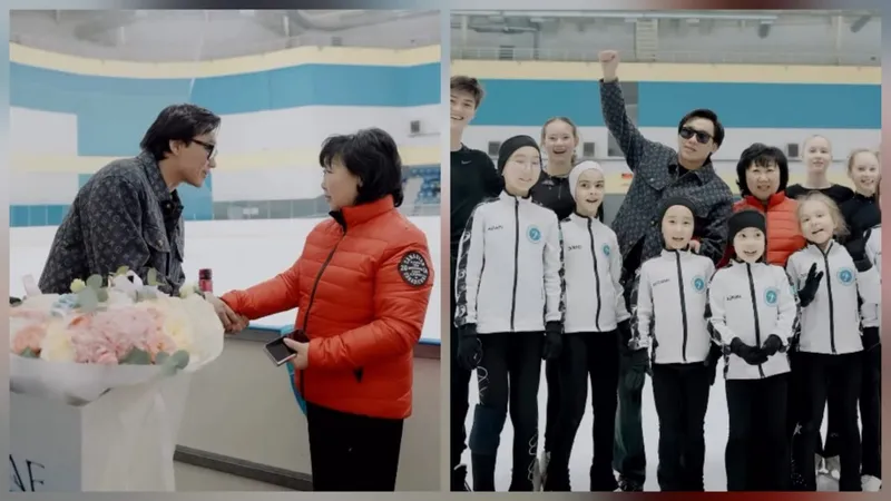 "Люблю вас": Кайрат Нуртас пришел с цветами к маме Дениса Тена – трогательное видео