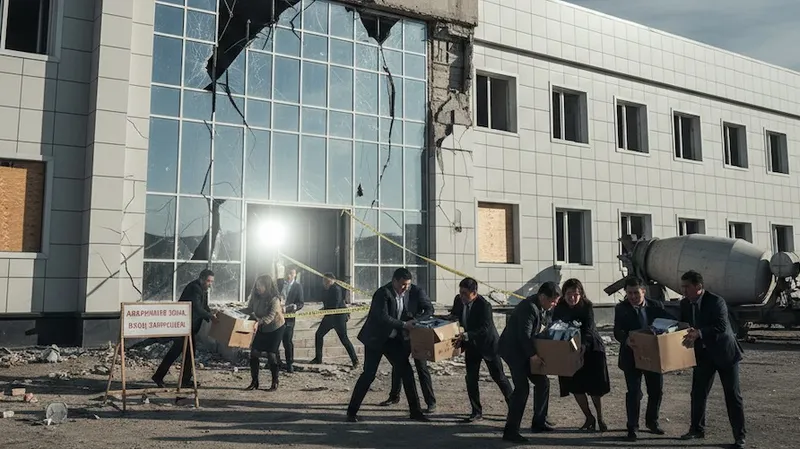 Скандал в Туркестанской области: за год новое здание акимата стало аварийным