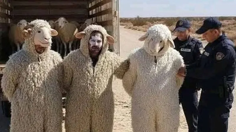 Мужчины в костюмах овец пытались выехать из Алжира