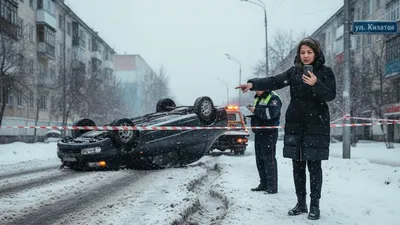 Женщина попала в ДТП, ее автомобиль перевернулся , фото - Новости Zakon.kz от 24.02.2026 00:52